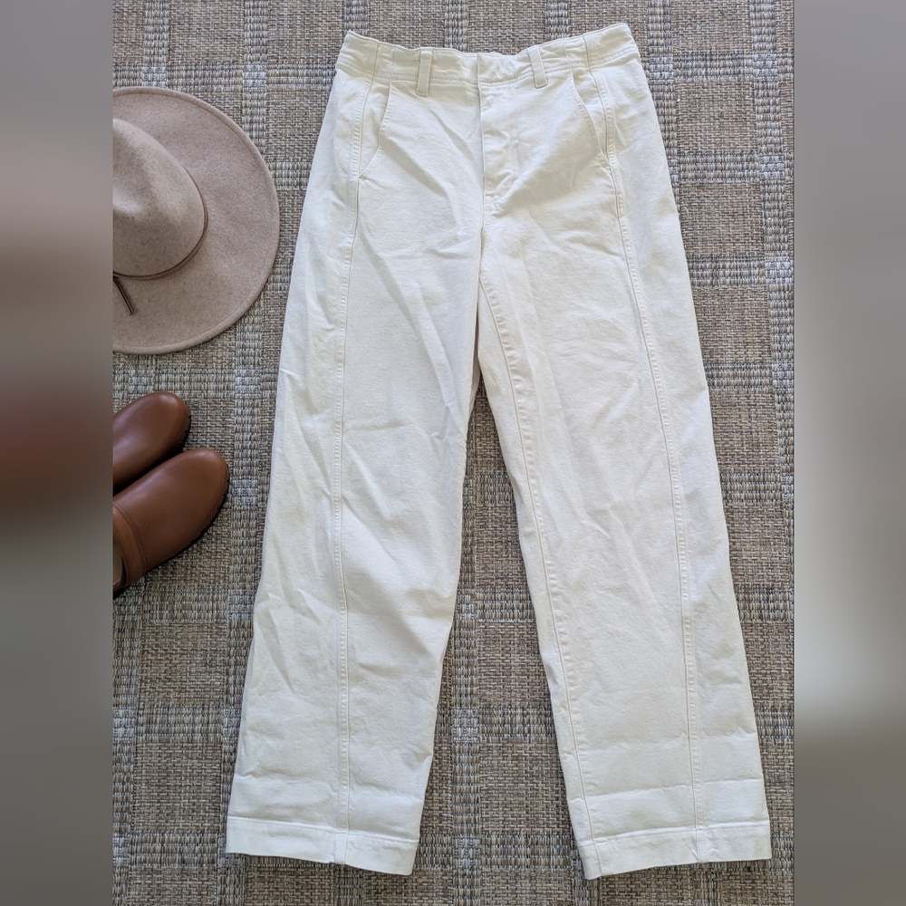 Madewell Tapered Denim Trousers In Ivory - Picture 4 of 12